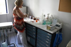 Die Zahnarzthelferin bei der Arbeit